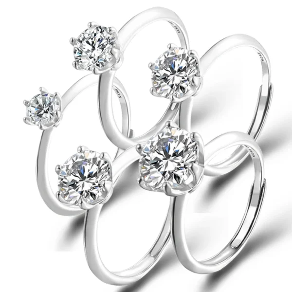 URMYLADY GRA Certified 1-3CT Moissanite Ring VVS1 Lab Diamond Adjustable Ring for Women Engagement Promise Wedding Band Jewelry - Image 6