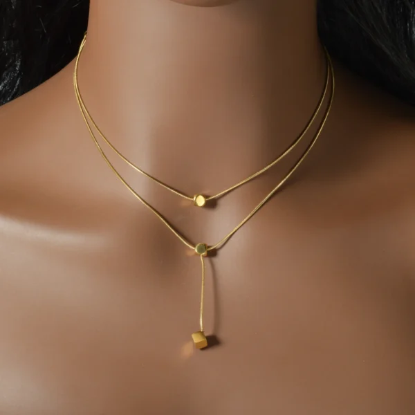 Fashion Gold Plated Layered Necklace Trendy Thin Chain Pendant Dainty Stackable Jewelry Gift for Women Birthday Valentine - Image 6