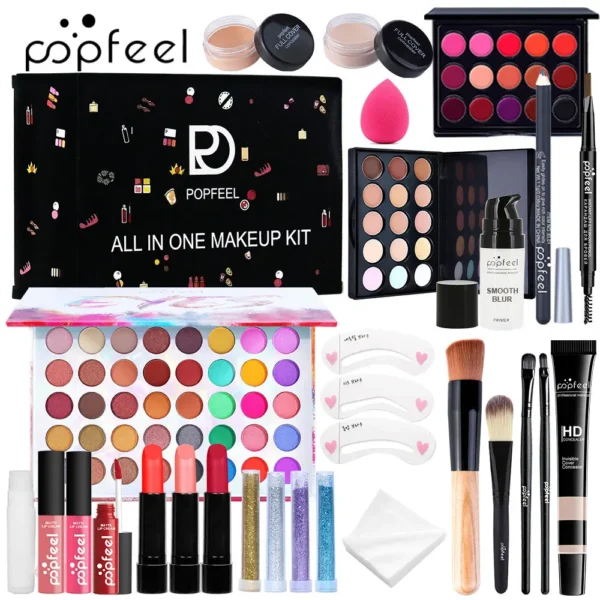 POPFEEL All In One Makeup Kit, Gift for Girls Teen Women include Eyeshadow Foundation Lipgloss Lipstick Primer - Image 5