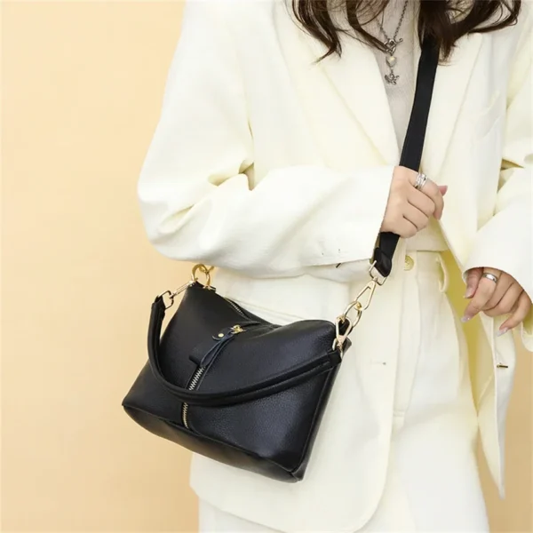High Quality Genuine Leather Women Tote Bag Luxury Soft Cowhide Ladies Shoulder Crossbody Bags 2024 Fashion Female Messenger Sac - Image 2