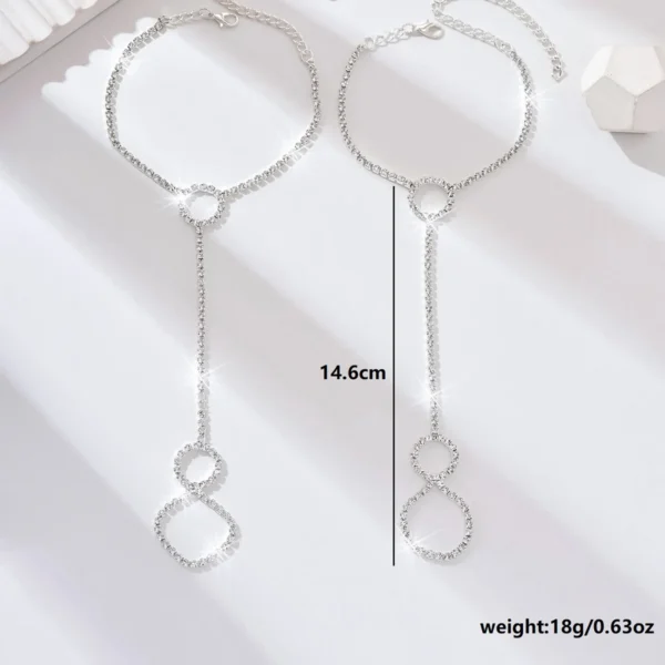2 women's trendy and fashionable claw chain series circular ankle chain outdoor tourism beach banquet party holiday gift - Image 5