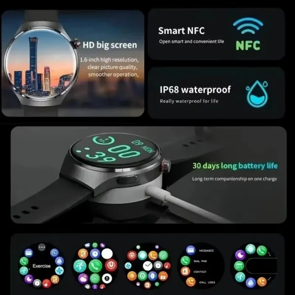 2025 New For HUAWEI GPS Sports smartwatch Men 1.53 AMOLED Screen Compass Altimeter Heart rate BP NFC Bluetooth Call Smart Watch - Image 4