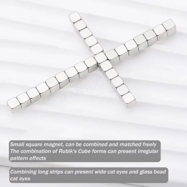 Multi-function Cube Magnet Nail Art Cat Eye Chessboard Starlight Nail UV Magnetic Attraction Magnets Set 27pcs Manicure DIY Tool - Image 5