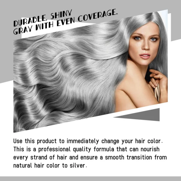 Sliver Grey Hair Dye Cream Smoky Punk Style DIY Styling No Damage Quick Coloring Long-lasting Professional Hairs Dyeing Creams - Image 6