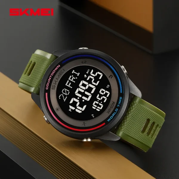 SKMEI Military Digital Wristwatches For Men Women Outdoor Waterproof World Time Clock Watches Fashion Sports Watch Reloj Hombre