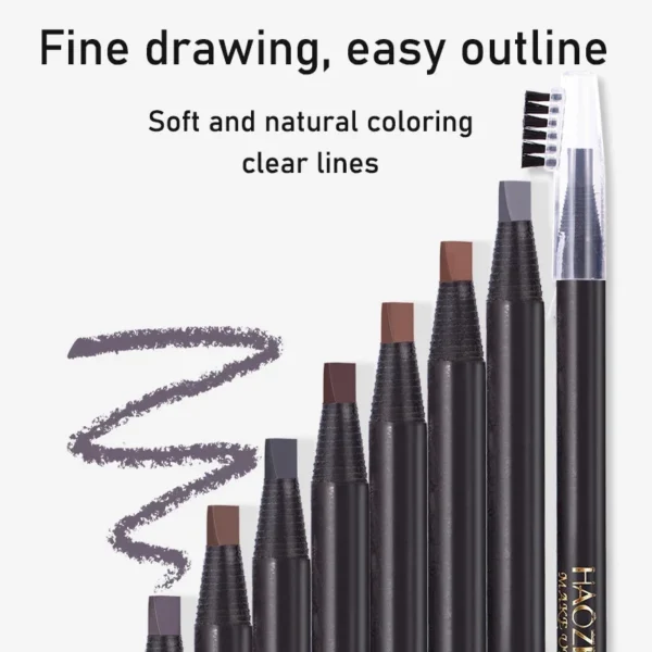 HAOZHUANG Waterproof Long Lasting Eyebrow Pencils with Soft Brush Eyebrows Makeup Tool Permanent Makeup Tattoo Accessories - Image 3