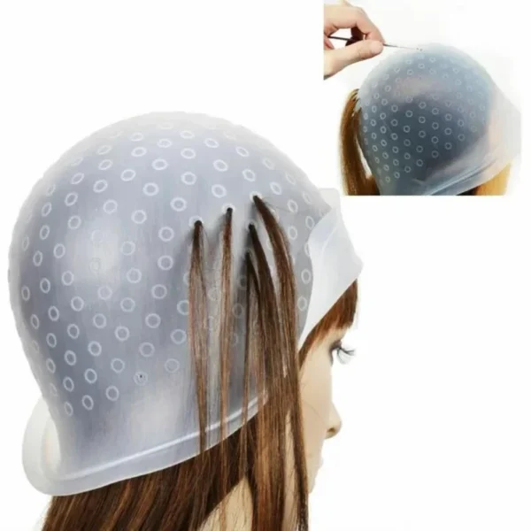 Silicone Cap for Scratches Hair Painting Hat for Scratches Silicone Meches Hair Coloring Hat for Highlighting Hood Hair Dye Cap - Image 6