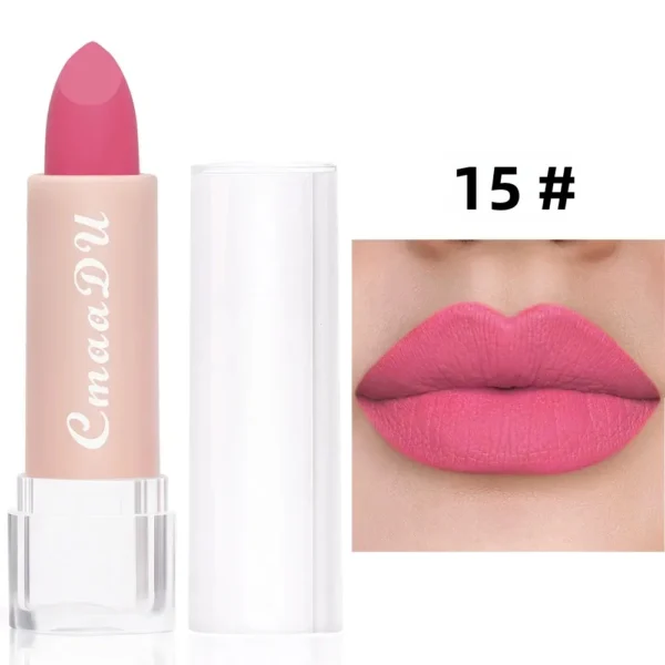 15Color Velvet Matte Lipstick Long Lasting Waterproof Non-Stick Sexy Women's Lip Makeup Lip Gross Tint for Perfect Lips