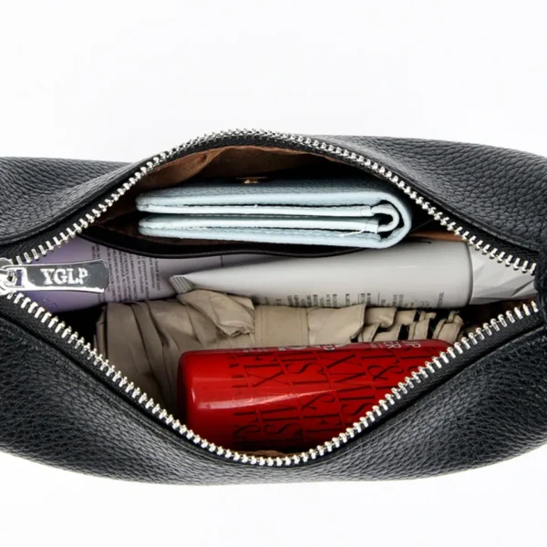 Two Belt Strap Soft Lichi Pu Leather Shoulder Bag Women's Crossbody Bag Female Small Hobos Armpit Purses and Handbag Sac A Main - Image 6
