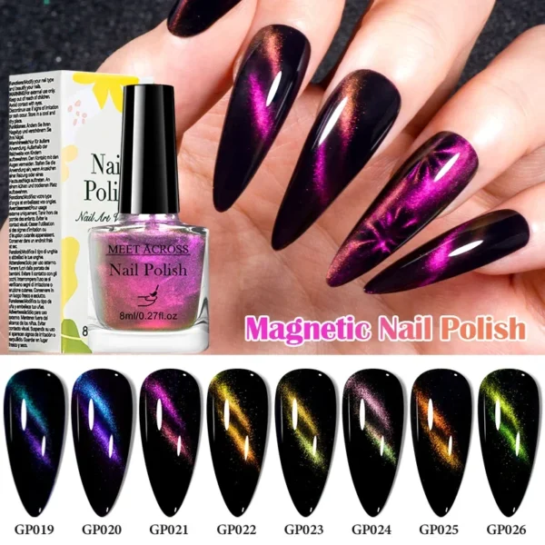 8ml 9D Laser Cat Magnetic Nail Polish No Need Lamp Long Lasting Nail Art Polish Varnish For Nails Manicure Design Nail Supplies