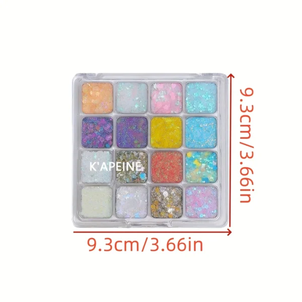 Multi-Color All-Over Glitter Eyeshadow Palette - Vivid Shimmer, High-Pigment, Festival & Concert-Ready - Image 5