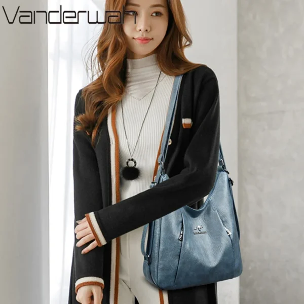 High Quality Leather Luxury Handbags Women Bags Designer Multifunction Shoulder Bags for Women Travel Back Pack Bolsa Feminina - Image 3