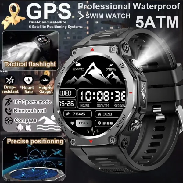 Swim Smart Watch Waterproof Flashlight Amoled Sport GPS T-Rex 3 Smart Watch Men Women 100+ Sport Modes for Xiaomi Watch Amazfit