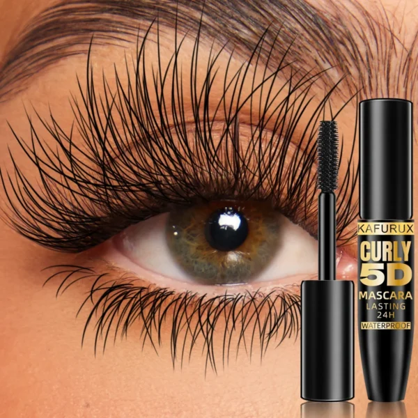 5D Black Waterproof Mascara Lengthens Eyelashes Extension Thick Silk Fiber Mascara Female Makeup Eye Cosmetics Tools for Gifts - Image 3