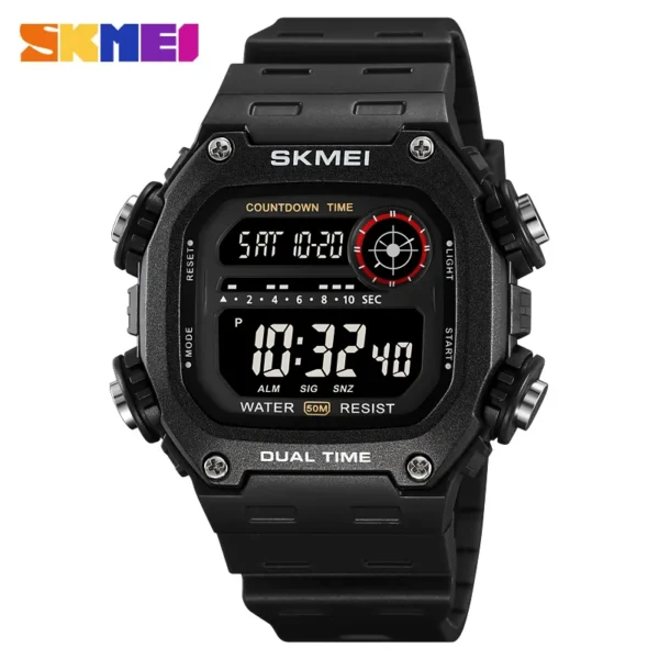 SKMEI 2126 Digital Countdown Sports Watch for Men LED Display Waterproof Stopwatch Mens Wristwatches Alarm Clock Montre Homme - Image 4