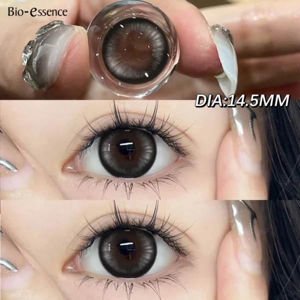Bio-essense 1 Pair Big Eyes Black Lenses Korean Natural Lenses Color Contact Lenses Eyes with Gray Beautiful Pupil Lentes - Image 4