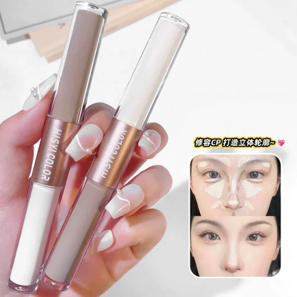The dual-head highlighter brightens the complexion, regulates facial contours, and is long-lasting and waterproof - Image 5