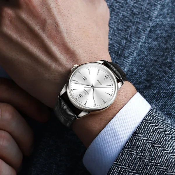 OLEVS High Quality Luxury Quartz Men Watch Original Leather Strap Waterproof Fashion Watches for Men Classic Men's Wrist Watches - Image 4