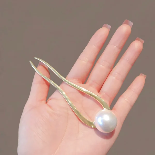 New Pearl Hairpins Korean U-shaped Metal Shell Hair Clip Pins Women Girls Hair Sticks Bun Maker Hair Styling Accessories Gifts - Image 5