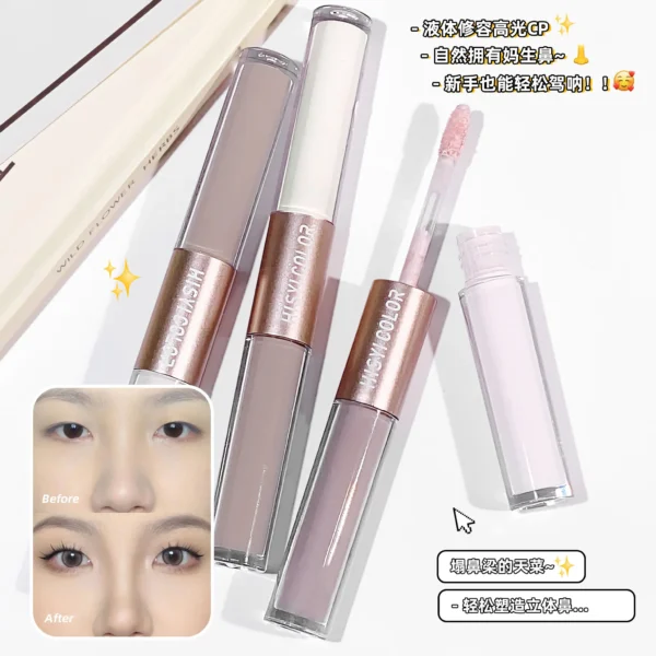 The dual-head highlighter brightens the complexion, regulates facial contours, and is long-lasting and waterproof - Image 3