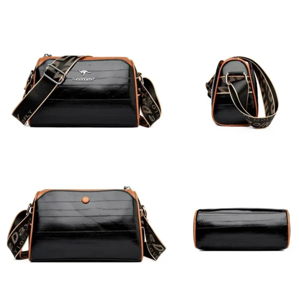 High Quality Soft Leather Shoulder Bags For Women Luxury Designer Black Purses Crossbody Bag Ladies Messenger Commute Sac A Main - Image 5