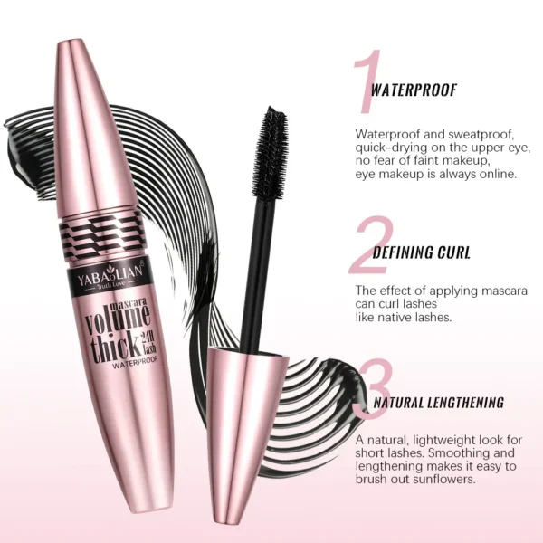 3D Fiber Mascara, Black Mascara, Non-Smudged, Long-Lasting Waterproof, Thick Mascara, Light Luxury Mascara - Image 2
