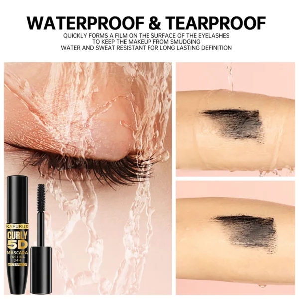 5D Black Waterproof Mascara Lengthens Eyelashes Extension Thick Silk Fiber Mascara Female Makeup Eye Cosmetics Tools for Gifts - Image 4