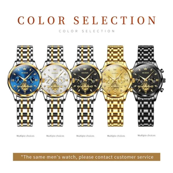 OLEVS Women's Watches Elegant Fashion Original Quartz Female Wristwatch Multifunction Chronograph Waterproof Luminous 24 Hour - Image 4