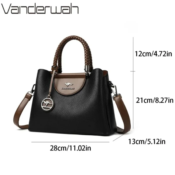VANDERWAH 3 Layer Design Women's Handbags Luxury Designer Shoulder Crossbody Bags High Quality PU Leather Ladies Casual Tote Bag - Image 4