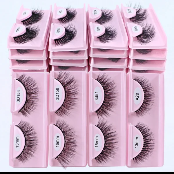 10/30/50/100 Pairs Wholesale False Eyelashes Ntural Look Faux Mink Lashes Fluffy Wispy Fake Lashes Suppliers - Image 2