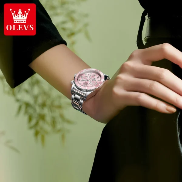 OLEVS Women’s Watch Elegant Luxury Original Quartz Watch Zircon Scale Waterproof Luminous Chronograph Date Ladies Watch 5632 - Image 5