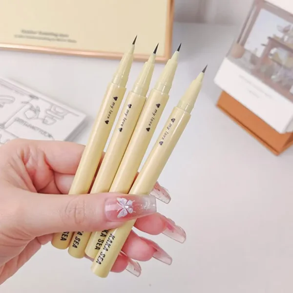 Liquid Eyeliner Pen Nude Eye Liner Eyeshadow Stick Under Eyes Highlighter Contour Brighten Smudge-Proof Lying Silkworm Pencil - Image 5