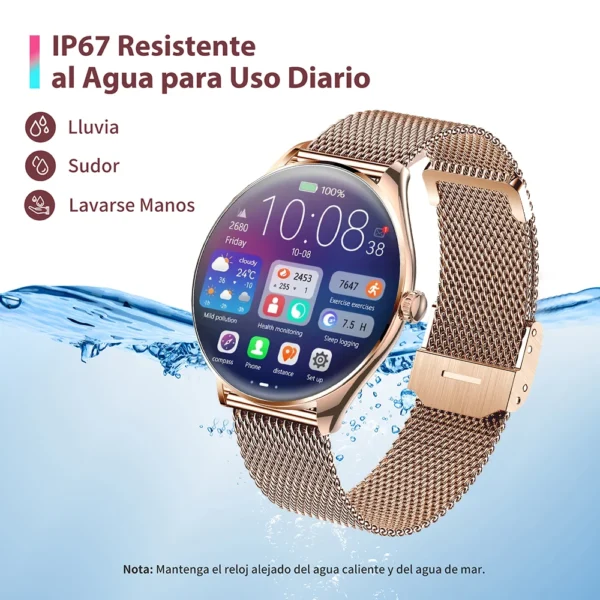 For Android IOS Ultra Thin SmartWatch Women 1.43" AMOLED 466*466 HD Pixel Display Always Show Time Call Reminder men Smartwatch - Image 5
