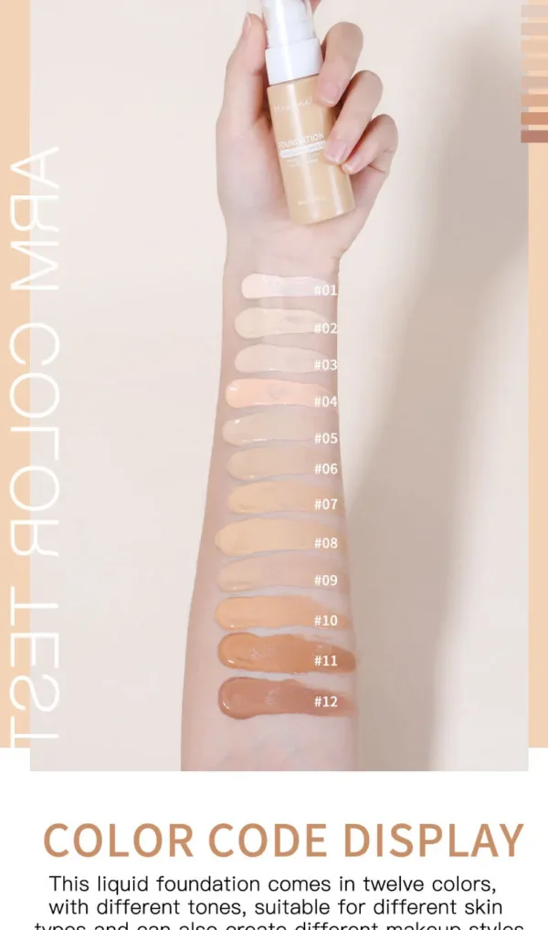 Liquid Foundation Effective Concealer Waterproof Sweat-resistant Makeup Professional Cosmetics - Image 6