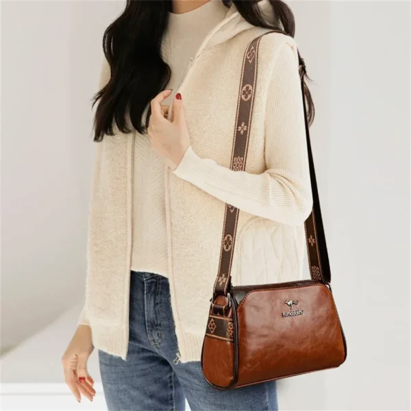 Women High Quality Soft Leather Shoulder Bags Luxury Designer Purses Crossbody Bag Ladies Vintage Messenger Commuting Sac A Main - Image 2