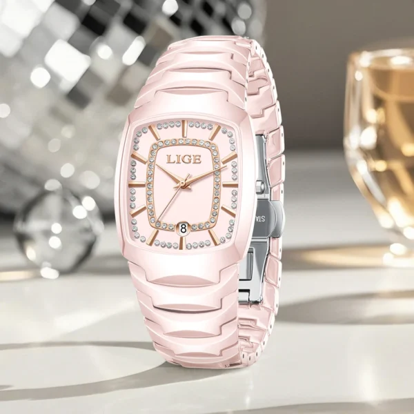 LIGE New Luxury Elegant Watch For Woman Waterproof Stainless Steel Quartz Women's Watches Simple High Quality Ladies Wristwatch - Image 4