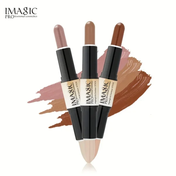 Double-Ended Contour Stick - Highlighter & Bronzer 2-in-1, Creamy Blendable, Waterproof, Long-Lasting, Travel-Friendly Makeup - Image 6