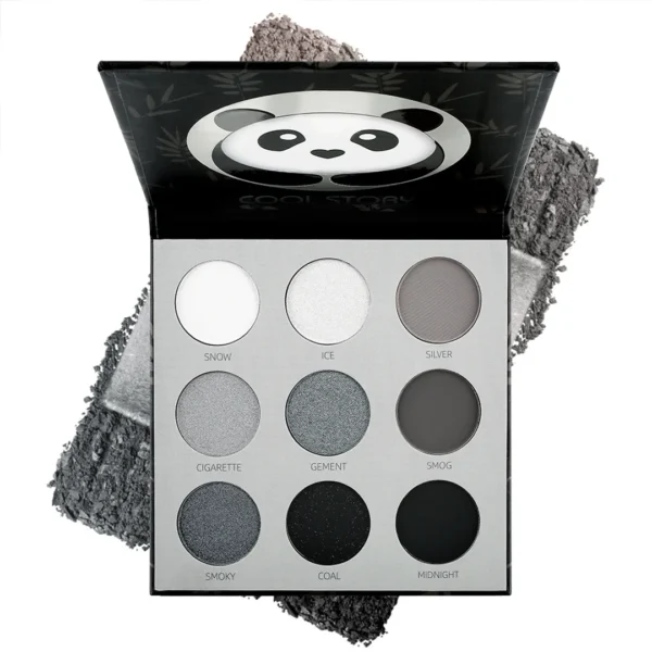9 Color Eyeshadow Palette Panda Punk Metal Dark Grey Matte Smoky Eyes Makeup Palette Long Lasting Highly Pigmented Waterproof - Image 3