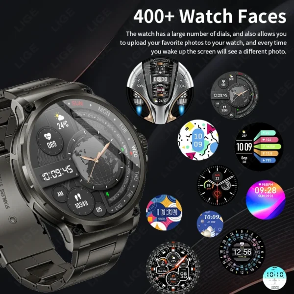 LIGE New 1.85-inch Ultra HD Smart Watch Men Outdoor GPS Tracker Bluetooth Call 710 Mah Large Battery Sports Fitness Smartwatch - Image 6