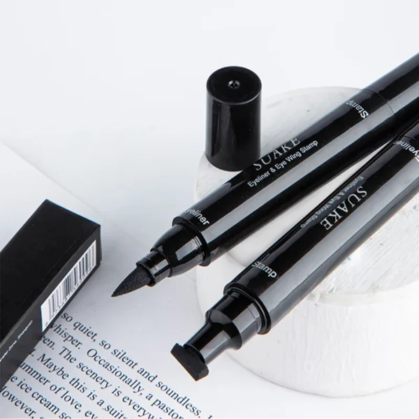 2 In1 Stamp Liquid Eyeliner Pencil Water Proof Fast Dry Double-ended Black Seal Eye Liner Pen Make Up for Women Cosmetics - Image 4