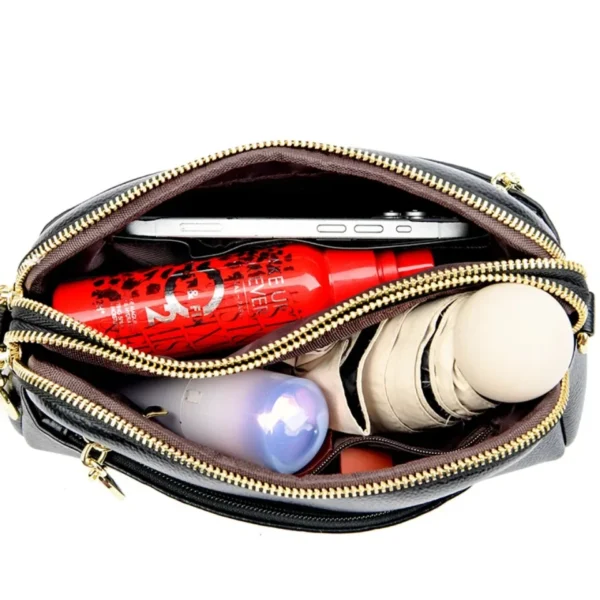 Women Soft Leather Shoulder Bag Simple Designer Solid Color Crossbody Bag Versatile Purses Messenger Commuter Shopper Sac A Main - Image 6