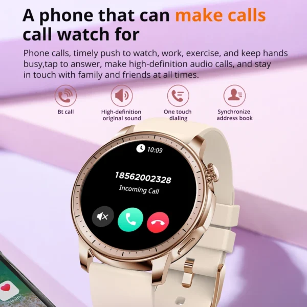 COLMI V65 Smartwatch Women 1.32 inch AMOLED Bluetooth Call Smart Watch Custom Dial Watches Heart Rate Tracker For Android iOS - Image 3