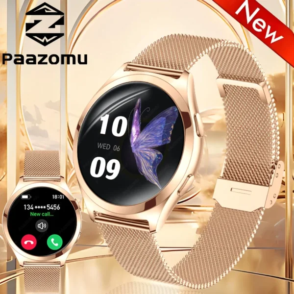 2025 Smart watch Ladies Full touch Screen Sports Fitness watch IP68 waterproof Bluetooth Call For Android iOS Smart watch Female