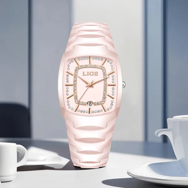 LIGE New Luxury Elegant Watch For Woman Waterproof Stainless Steel Quartz Women's Watches Simple High Quality Ladies Wristwatch - Image 3