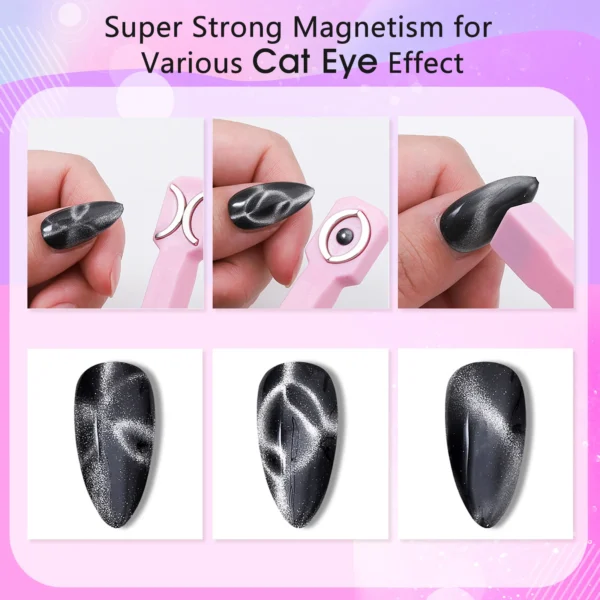 3 in 1 Nail Magnet Tool Strong Cat Eye Magnet for Nails Gel Polish,3 in 1 Cateye Magnetic Tool for Nail Art - Image 3