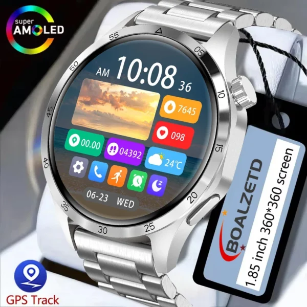 2025 New NFC GPS Sport Smart Watch for Men 1.52 "AMOLED Screen Heart Rate Monitor Bluetooth Call IP68 Waterproof GT4 Smartwatch