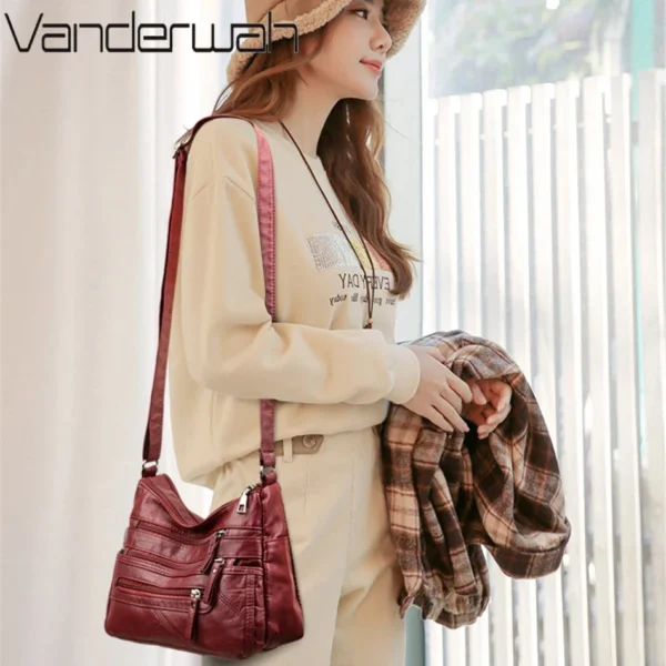 2024 Women Shoulder Bag Leather Luxury Handbags Women's Bags Designer Shoulder Crossbody Bag Female Fashion Female for Ladies - Image 2