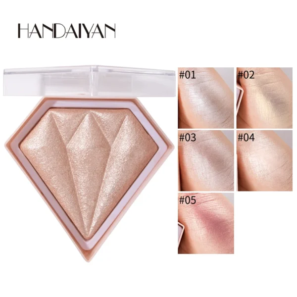 Diamond Highlighter Powder | Contour & Shimmer Glow for Face | Brightening Nose Shadow & Highlight for Defined Features - Image 3