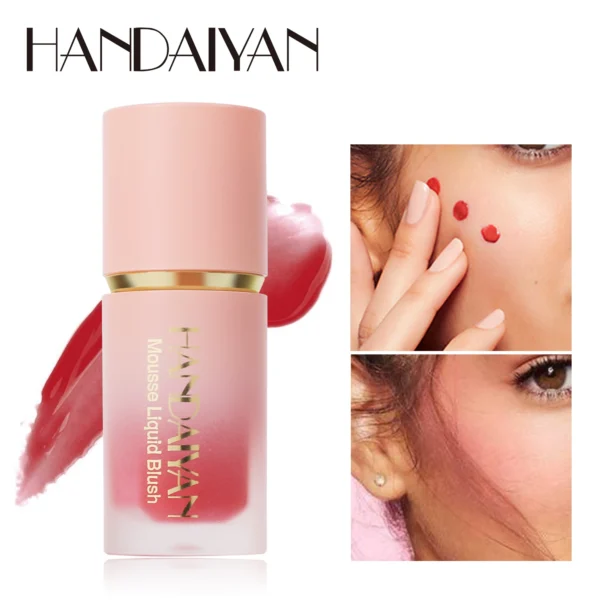 HANDAIYAN 6 Colour Matte Liquid BlushEasy to apply long lasting waterproof blush sponge brush head - Image 2
