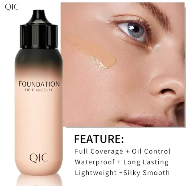 Matte Liquid Foundation Cream - Full Coverage Moisturizing Face Concealer Dark Circle Corrector Long-Lasting Eye Makeup Primer - Image 2